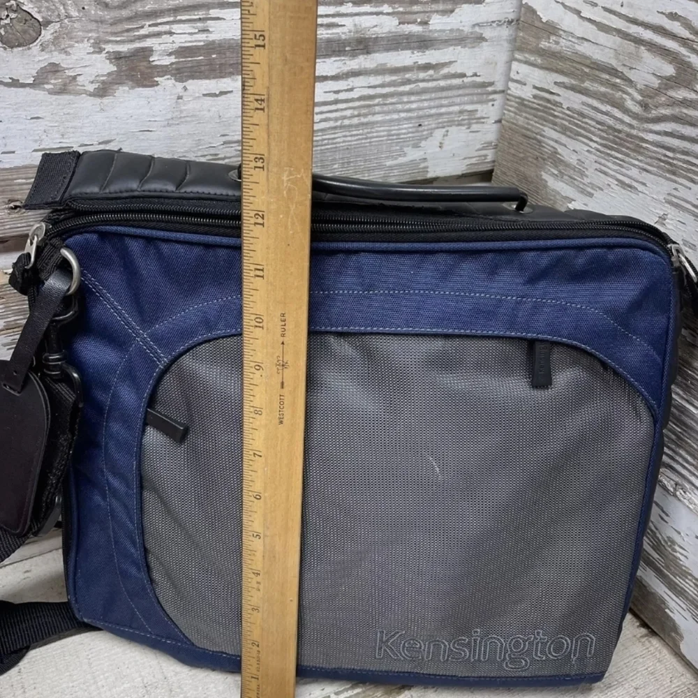 Black and Gray Laptop Bag with Durable Fabric and Shoulder Strap